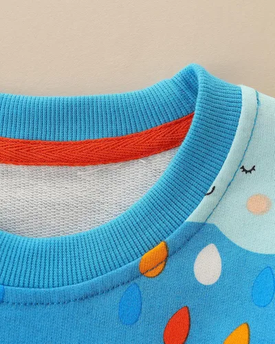 Vista 5 de HILEELANG Sudaderas de algodón para niña, estilo casual, cuello redondo, manga larga, suéter