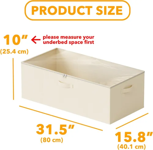 Vista 3 de SpaceAid Paquete de 2 Contenedores de Almacenamiento Debajo de la Cama de 10" de Alto, Organizadores Grandes de Almacenamiento Debajo de la Cama