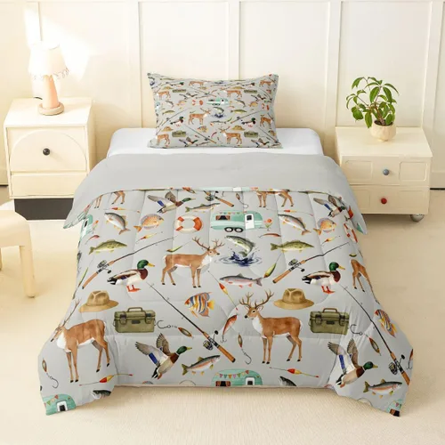Vista 59 de Erosebridal American Flag Twin Comforter Set Army Green Camo Bedding Set for Kids Boys Girls Bear Claw Hunting Theme Bed Set Camoflage Camping