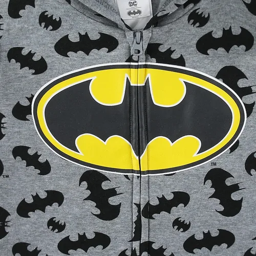 Vista 6 de Warner Bros. Batman - Conjunto de sudadera con capucha y pantalón con cremallera para niños pequeños y niños pequeños