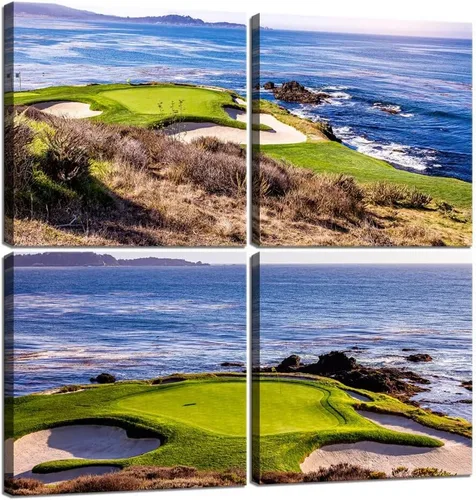 Vista 19 de Pankila Imágenes artísticas para pared de campo de golf, póster en lienzo impreso de golf de Estados Unidos, decoración de pared para sala de estar