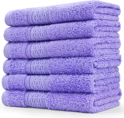 Vista 13 de Cleanbear - Juego de paños de lavado extra suaves (6 unidades, 13.0 x 13.0 pulgadas), muy absorbentes Juego de toallas de algodón suaves y grandes