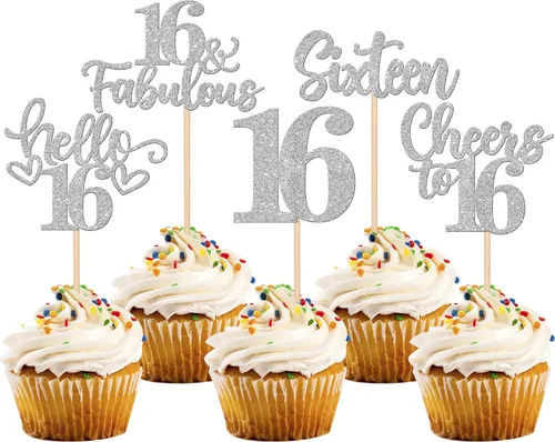 Vista 84 de 30 piezas de adornos para cupcakes de 12 cumpleaños feliz, brillantes doce, hola 12, felicitaciones a 12 años, adornos para cupcakes, 12