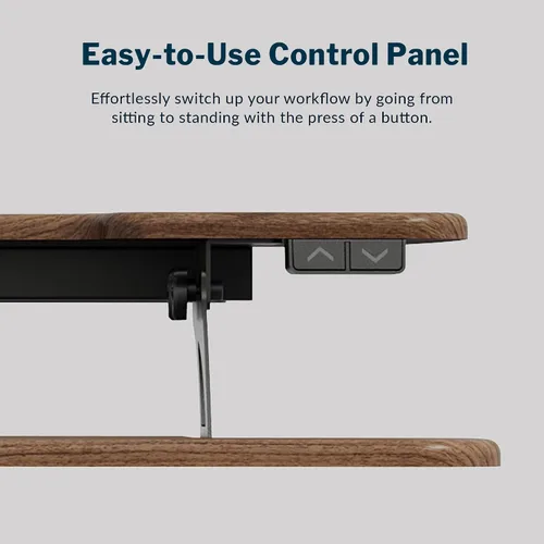 Vista 5 de Vari VariDesk Pro Plus 36 - Convertidor eléctrico de escritorio de pie -11 ajustes de altura + elevación de resorte, diseño de 2 niveles con bandeja