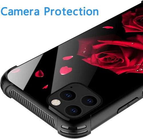 Vista 2 de Funda compatible con iPhone 13 Mini, fundas para niñas y mujeres, románticas rosas rojas