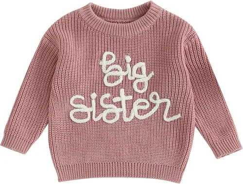 Vista 70 de VISGOGO Suéter a juego para hermanitas grandes y pequeñas, ropa de una sola pieza