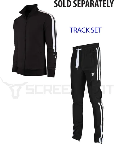 Vista 4 de Screenshot - Pantalones deportivos con cinta lateral estilo Hip Hop, ajuste ceñido, para hombre