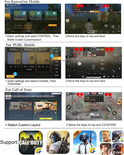 Vista 7 de Controlador de juego móvil de 4 gatillos con ventilador de refrigeración para PUBGCall of DutyFortnite Operación de 6 dedos YOBWIN L1R1 L2R2 Gaming