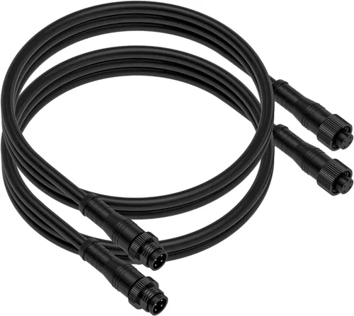 Vista 18 de BTF-LIGHTING Conector eléctrico de tuerca metálica de 2 pines, 18 AWG IP68, conector hembra macho de 7.87 pulgadas/7.9 in, cable de extensión