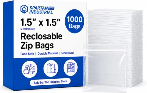 Vista 9 de Spartan Industrial - Bolsas pequeñas con cremallera de 1 x 1 pulgada (1000 unidades) - Mini bolsas de polietileno transparentes con cierre