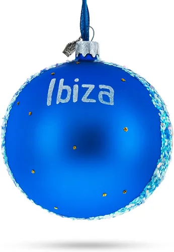 Vista 8 de Beach at Ibiza, España Bola de Vidrio Adorno de Navidad 4 Pulgadas