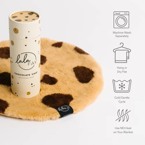 Vista 6 de Mini manta Cookie Buddy – Manta de seguridad unisex de lujo Minky de piel sintética para bebé – Regalos esenciales para recién nacidos para niños