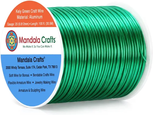 Vista 121 de Mandala Crafts - Alambre de aluminio anodizado de calibre 22 para hacer joyas - 137.2 m de alambre flexible surtido y coloreado - Doble para bonsái