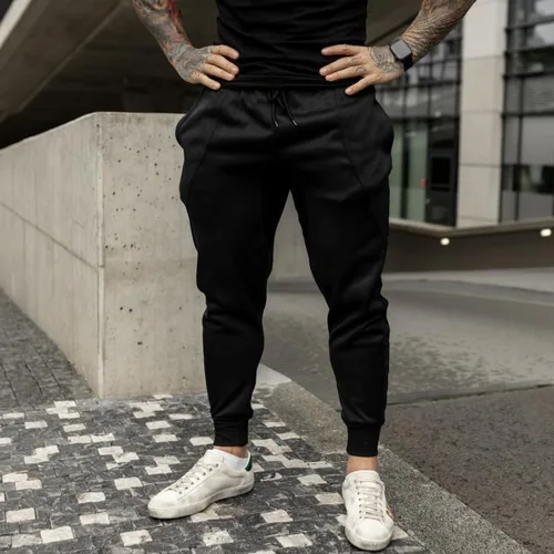 Vista 5 de MECH-ENG Pantalones de correr cónicos para hombre, entrenamiento de culturismo, pantalones deportivos ligeros de secado rápido con bolsillos