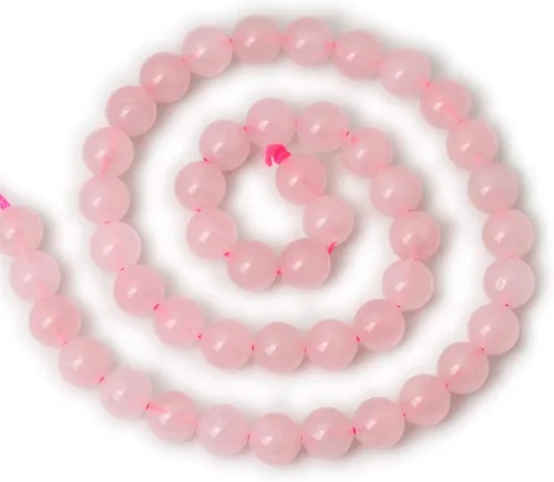 Vista 3 de Pulsera de cuentas de cuarzo rosa natural AAA para hombre, pulsera elástica para mujer, pulsera elástica (oro de cuarzo rosa)