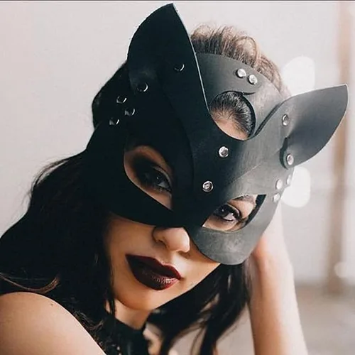 Vista 2 de Máscara de cuero para mujer, disfraz de Halloween, disfraz de cosplay