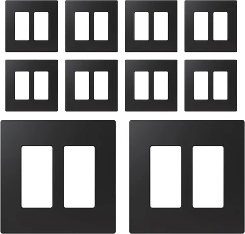 Vista 28 de ELEGRP Placas decorativas de pared sin tornillos, de tamaño mediano, cubierta termoplástica irrompible para interruptor de salida de receptáculo