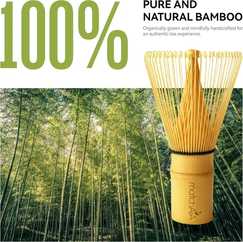 Vista 11 de MatchAiA Batidor de bambú matcha prémium (Chasen) – Batidor de té japonés tradicional hecho a mano de 100 puntas para matcha ceremonial y lattes