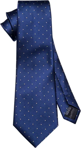 Vista 121 de Barry.Wang Corbatas de seda para hombre, diseño de lunares, gemelos cuadrados de bolsillo, gemelos para negocios, boda