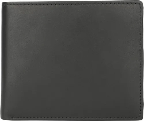 Vista 7 de HIMI Billeteras para hombre – Cartera triple de cuero genuino con bloqueo RFID con 2 ventanas de identificación, Negro #2