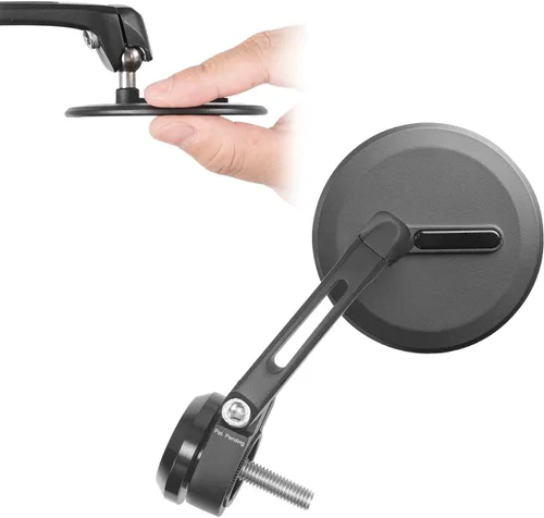Vista 20 de KiWAV Espejos de extremo de barra de motocicleta Ojo Negro compatible con manillar roscado M6