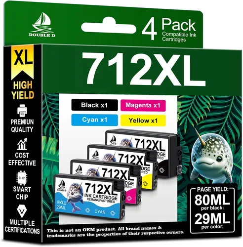 Vista 11 de DOUBLE D 712XL - Cartuchos de tinta negra de repuesto para HP 712 712XL BK para impresora de trazador de estudio DesignJet T650 T630 T230 T210
