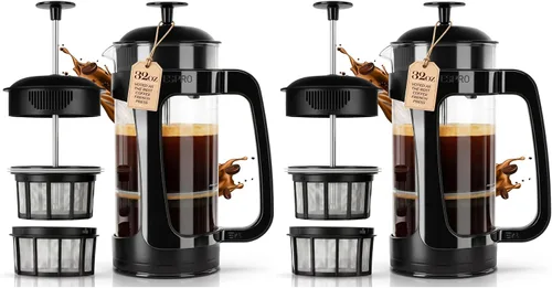 Vista 17 de ESPRO P3 Cafetera de prensa francesa, 18 oz, negro, prensa de filtro doble