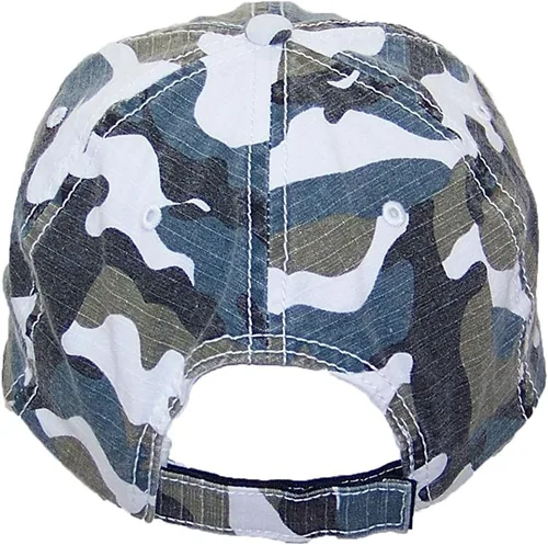 Vista 3 de MG Unisex Unstructured Ripstop Camouflage Adjustable Ballcap Camuflado azul