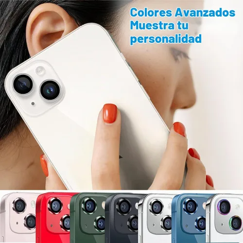 Vista 6 de Protector de Lente de Cámara para iPhone 13 Mini/iPhone 13, Vidrio Templado 9H Anti-Rayones Protector de Pantalla de Cámara de Metal a Prueba