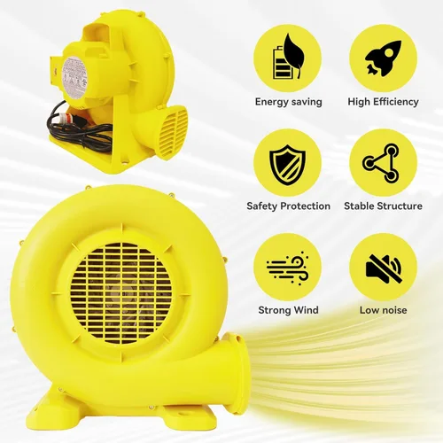 Vista 3 de Soplador de Casa de Rebote, Soplador Inflable Potente de 380W 0.51HP Bomba de Aire Portátil para Inflables al Aire Libre, Casa de Burbujas