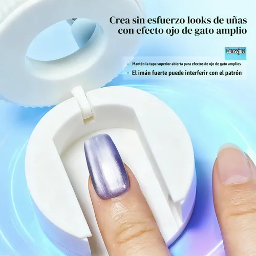 Vista 3 de JODSONE Imán giratorio 2 en 1 de ojo de gato para uñas, en forma de U y herramienta de imán de uñas ajustable de 360° con imán de bola, efecto de m4