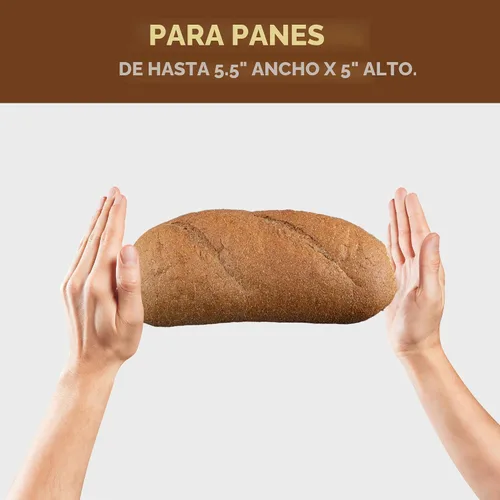 Vista 3 de Bambüsi Cortador de pan de bambú con cuchillo, grosor de 3 rebanadas, guía de corte compacta plegable con bandeja para migas, cuchillo de pan