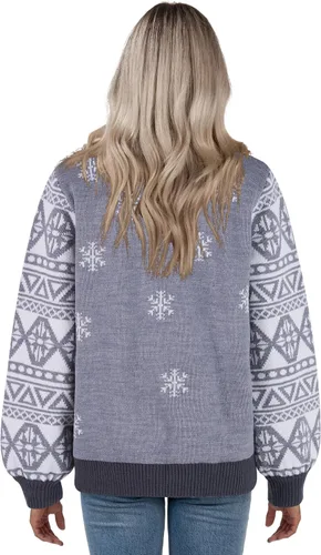 Vista 7 de JOYIN Suéter feo de muñeco de nieve para mujer, suéter largo de Navidad con luz LED