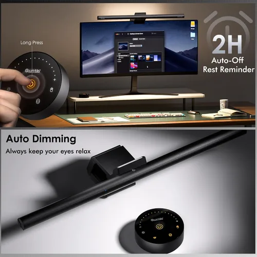 Vista 6 de Quntis Barra de luz para monitor con control remoto, 16.7 pulgadas, cuidado de los ojos, barra de luz para computadora sin deslumbramiento