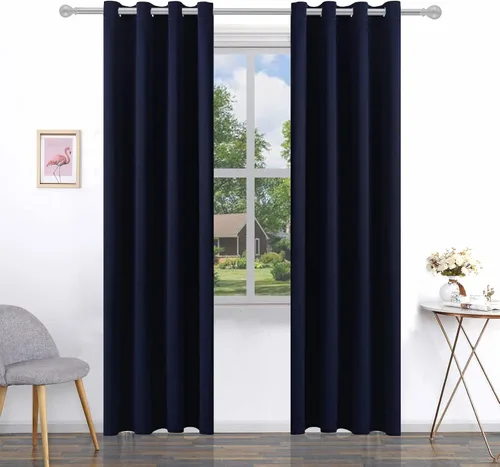 Vista 17 de Pickluc - Paneles de cortinas opacas con ojales, cortinas para bloquear la luz para el dormitorio, aisladas térmicamente, reducción de ruido
