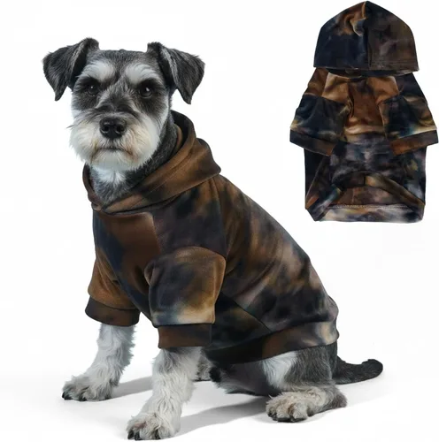 Vista 11 de Mklhgty: sudadera con capucha tie dye para perros y gatos, suéter para cachorros, sudadera, abrigo para clima frío, ropa para mascotas para perros