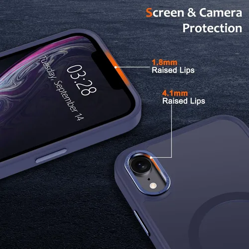 Vista 638 de Anuck - Funda magnética para iPhone 11 compatible con MagSafe, carcasa trasera mate translúcida dura, borde de TPU, delgada, resistente a impactos