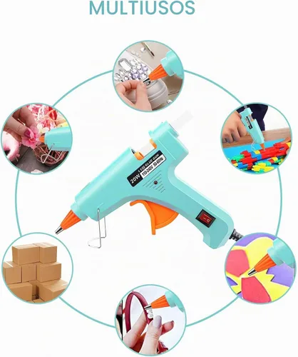 Vista 6 de Kit de pistola de pegamento caliente Mini: kit de mini pistolas de pegamento caliente con 30 varillas, pistola de pegamento derretida, manualidades