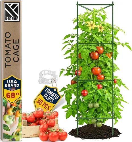 Vista 10 de Jaula de tomate – Estacas grandes de enrejado y estructuras de soporte para plantas para verduras y plantas trepadoras – Jaulas altas para tomate