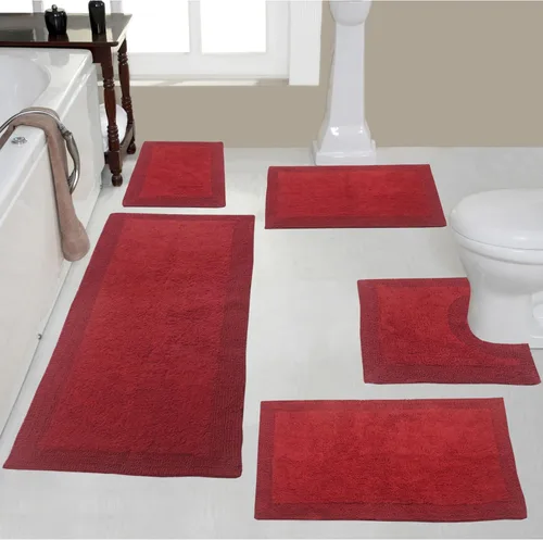 Vista 42 de Home Weavers Luxury Collection 100% Cotton Reversible Bathroom Rugs Set, Washable Rug, Soft Cotton Extra Soft and Absorbent Bath Rug, Kitchen Mat, 2
