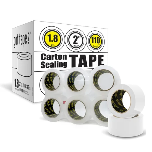 Vista 8 de 36 rollos 1,8 mil Industrial Shipping – Cajas de Cartón multiuso Sellado cintas 2" X 110 yds (330 ft) café ct-18 – 2110-b