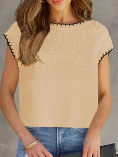 Vista 2 de ZAFUL Suéter de manga casquillo para mujer, chaleco de bloque de color, sin mangas, 2023, de moda, Y2K, recortado, de punto, sin botones