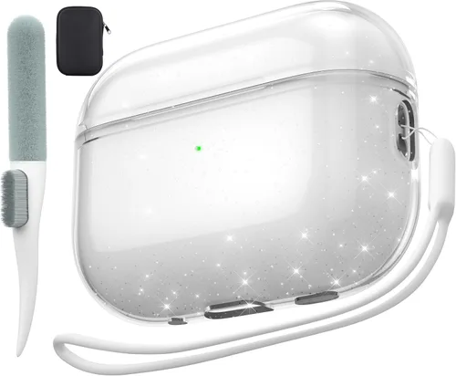 Vista 7 de Valkit - Funda transparente protectora para estuche de AirPods, con llavero, poliuretano termoplástico suave, a prueba de golpes, compatible