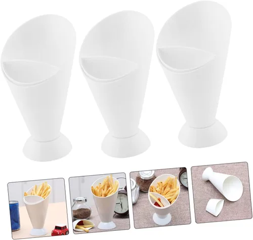 Vista 9 de Happyyami 6 unids Fritas Papas Fritas Taza de Ensalada Mini Alimentos Bandeja de Huevo Para Mini Postres Fry Fría Fría Taza de Inmersión de Cerámica