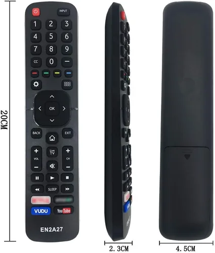 Vista 6 de Mando a distancia de repuesto universal para televisor Hisense, compatible con todos los televisores inteligentes Hisense 4K UHD Android, sin