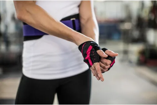 Vista 7 de Guantes Harbinger Pro para mujer con palma de cuero acolchada con ventilación para levantamiento de pesas, entrenamiento, fitness y entrenamientos