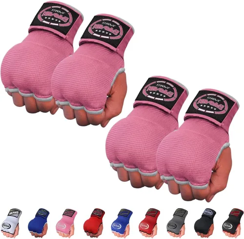 Vista 8 de Farabi - Guantes de boxeo híbridos para niños con protectores de manos, para boxeo, guantes de boxeo de punzonamiento Todo negro