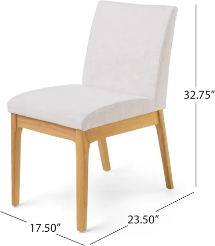 Vista 3 de Christopher Knight Home Benson Mid-Century Modern - Juego de comedor de 7 piezas, color beige claro y roble natural