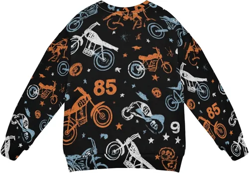 Vista 62 de Plaaee Sudadera de forro polar de manga larga con cuello redondo para niños o niñas, estampado de camiones monstruos, 4T