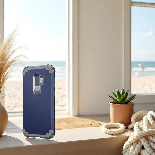 Vista 3 de IDweel Funda para Galaxy S9 Plus, para Galaxy S9+ funda azul para hombres y niños, 3 en 1, a prueba de golpes, delgada, híbrida, resistente